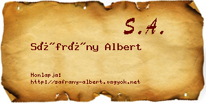 Sáfrány Albert névjegykártya