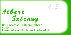 albert safrany business card