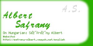 albert safrany business card